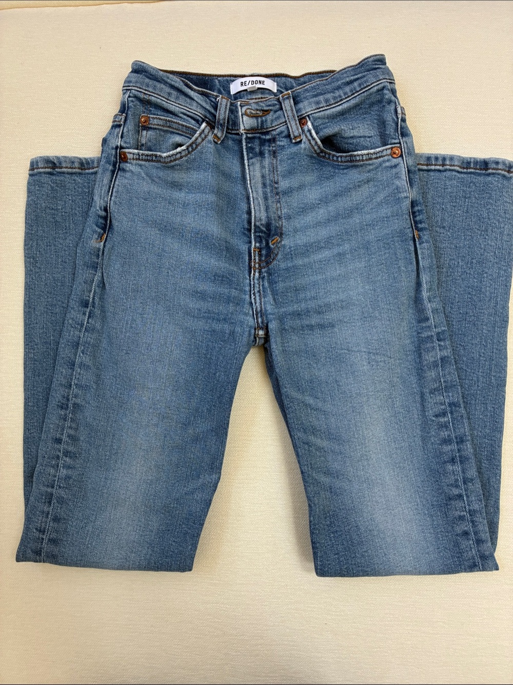 Re/Done Mid-Blue Women’s 70s Straight Jeans